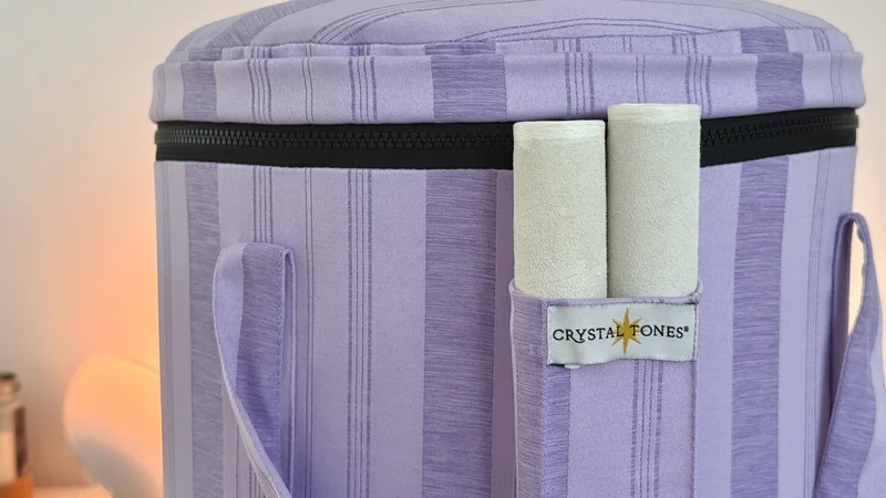 Funda de transporte protectora para cuencos alquímicos con baquetas - Set Profesional de Cuencos Alquímicos Binaurales (Crystal Tones)
